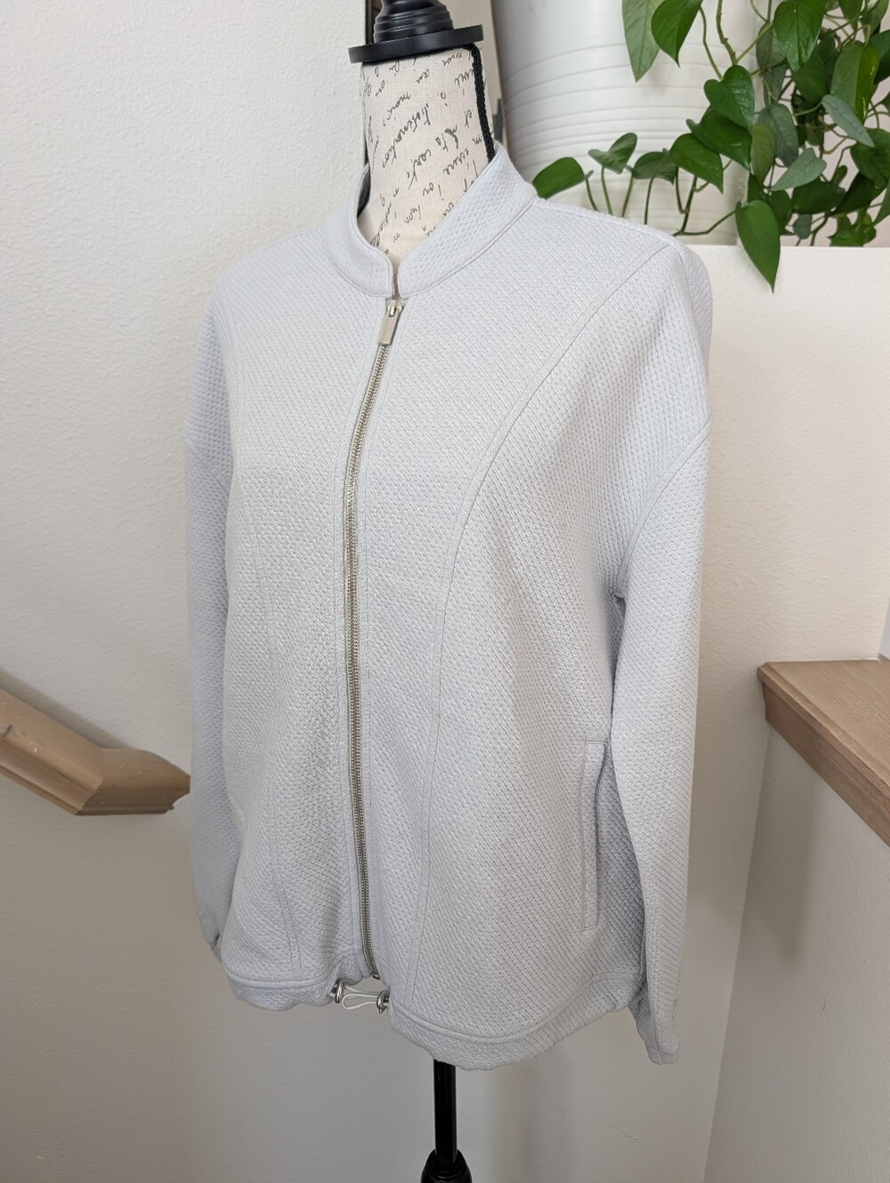 NWOT Sage Collective Women's Active Textured Full-Zip Jacket - Vapor Blue, Med